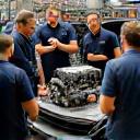 इंडस वेलोसिटी टीम एक कार के इंजन के आसपास